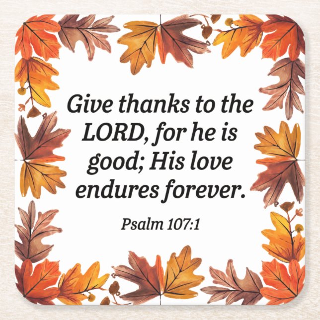 Dessous-de-verre Carré En Papier Action de grâces (Devant)