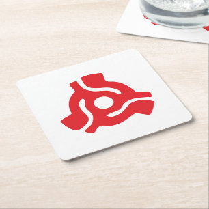 Dessous-de-verre Carré En Papier Adaptateur vinyle de 7 pouces 45 tr/min insérez l'