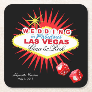 Dessous-de-verre Carré En Papier Affiche de bienvenue Las Vegas   CHOISIR LA COULEU