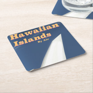 Dessous-de-verre Carré En Papier Affiche de voyage commerciale des îles hawaïennes
