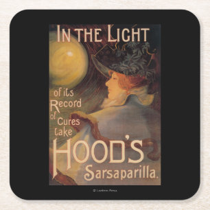 Dessous-de-verre Carré En Papier Affiche promotionnelle de la salsepareille du