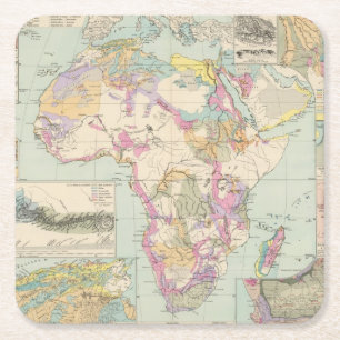 Dessous-de-verre Carré En Papier Afrika - carte d'atlas de l'Afrique