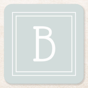 Dessous-de-verre Carré En Papier Agritourisme moderne Monogramme Vert & Blanc Initi