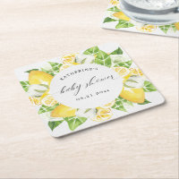 agrumes citron fleur baby shower monogramme