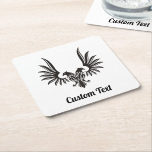 Dessous-de-verre Carré En Papier Aigle avec Dessous de verre papier à deux têtes