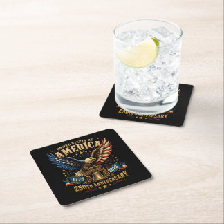 Dessous-de-verre Carré En Papier Aigle du 250e anniversaire des États-Unis d'Amériq