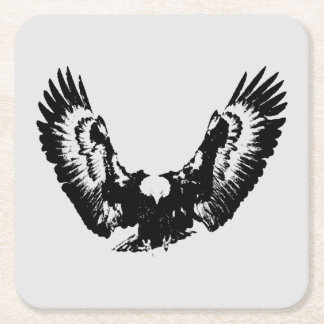 Dessous-de-verre Carré En Papier Aigle noir et blanc