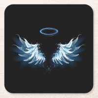 Ailes d'angle brillant bleu sur arrière - plan noi