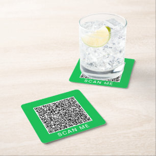Dessous-de-verre Carré En Papier Ajoutez Votre Code QR Sous-verres en Papier Choisi