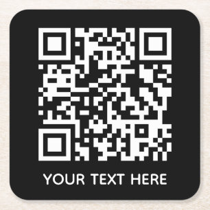 Dessous-de-verre Carré En Papier Ajoutez votre propre code QR texte Scan Minimal Si