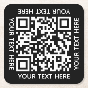 Dessous-de-verre Carré En Papier Ajoutez votre propre code QR texte Scan Minimal Si