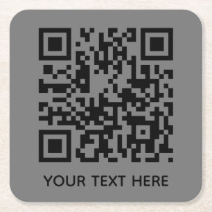 Dessous-de-verre Carré En Papier Ajoutez votre propre code QR texte Scan Minimal Si