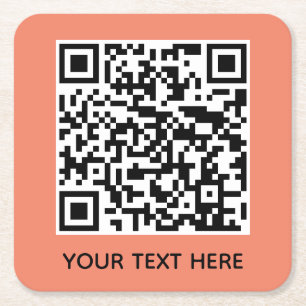 Dessous-de-verre Carré En Papier Ajoutez votre propre code QR texte Scan Minimal Si