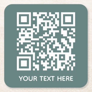 Dessous-de-verre Carré En Papier Ajoutez votre propre code QR texte Scan Minimal Si