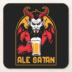 Dessous-de-verre Carré En Papier Ale Satan - Boire de la bière