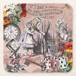 Dessous-de-verre Carré En Papier Alice rideau de nonsens merveilleux classique