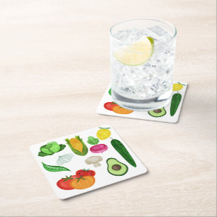 Dessous-de-verre Carré En Papier Alimentation saine