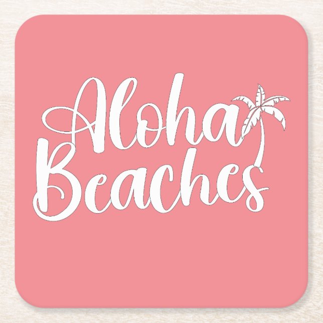 Dessous-de-verre Carré En Papier Aloha Tropical Beach design (Devant)