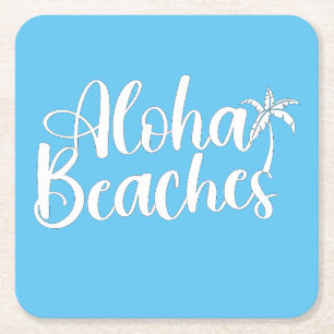 Dessous-de-verre Carré En Papier Aloha Tropical Beach design