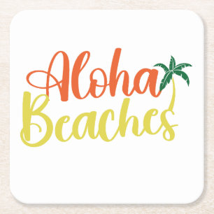 Dessous-de-verre Carré En Papier Aloha Tropical Beach design