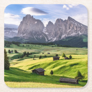 Dessous-de-verre Carré En Papier Alpes de dolomite de Seiser Alm , Italie