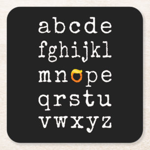 Dessous-de-verre Carré En Papier Alphabet anti-Trump - Nope V