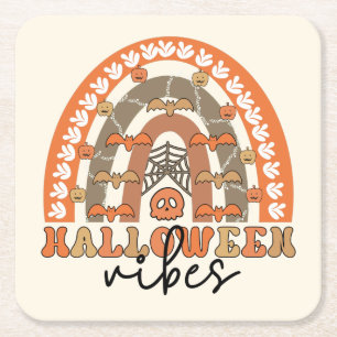 Dessous-de-verre Carré En Papier Ambiance Halloween Bohème Arc-en-ciel Automne Hall