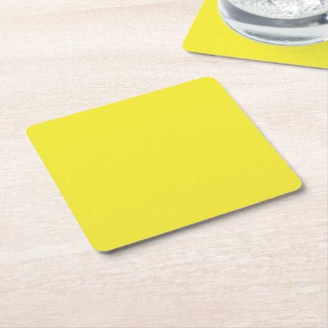Dessous-de-verre Carré En Papier Améliorez votre design avec un fond jaune (Incliné)