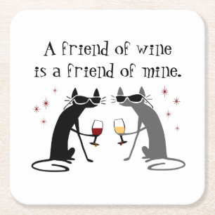 Dessous-de-verre Carré En Papier Amis du vin, Amis du vin