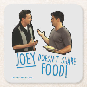 Dessous-de-verre Carré En Papier AMIS™ Joey ne partage pas de nourriture !