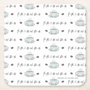 Dessous-de-verre Carré En Papier AMIS™ Motif d'aquarelle de la pâte à café