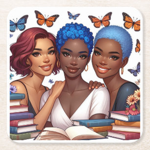 Dessous-de-verre Carré En Papier Amitié et mots