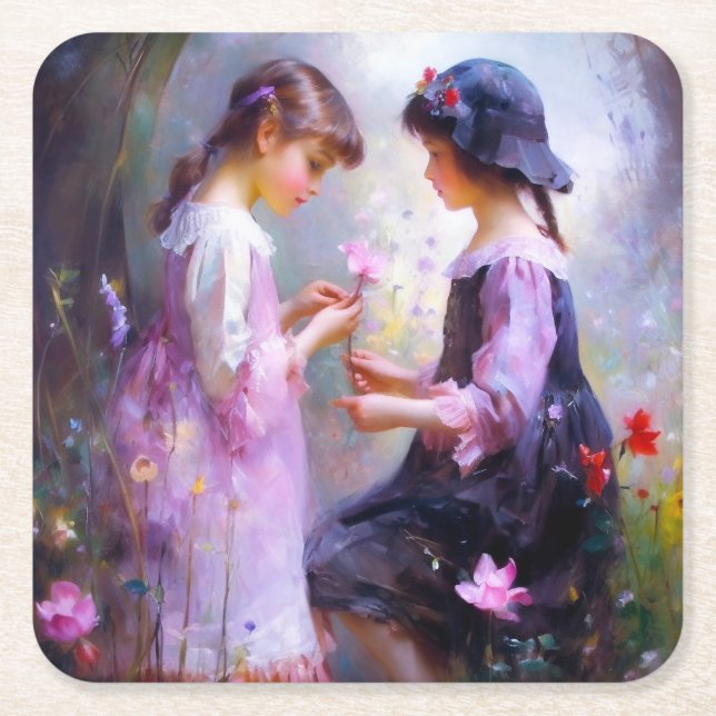 Dessous-de-verre Carré En Papier Amour (Devant)