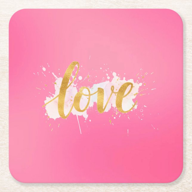 Dessous-de-verre Carré En Papier Amour (Devant)