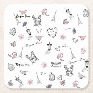 Dessous-de-verre Carré En Papier Amour à Peris Bohemian Chic Floral Boho Girl