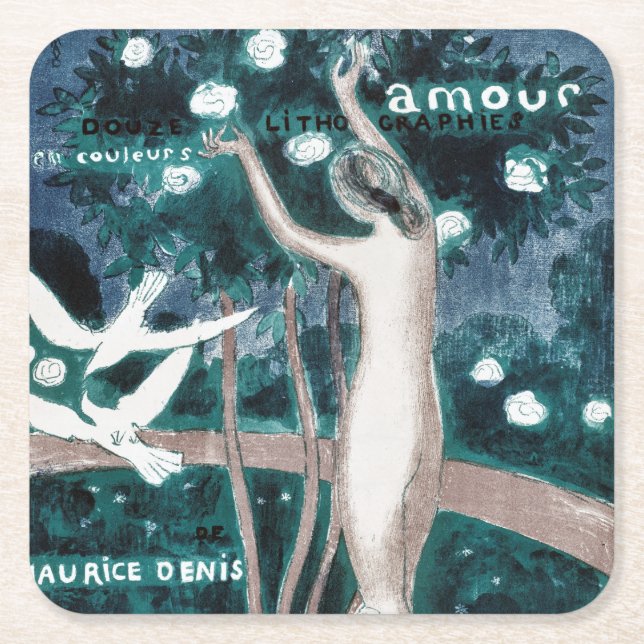 Dessous-de-verre Carré En Papier Amour (Amour), Maurice Denis (Devant)