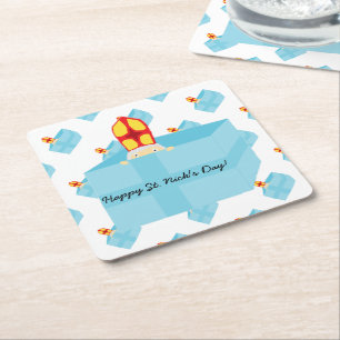 Dessous-de-verre Carré En Papier Amusant Cute Kids Art St. Nicholas Sinterklaas