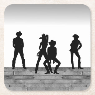 Dessous-de-verre Carré En Papier Amusement Country Western