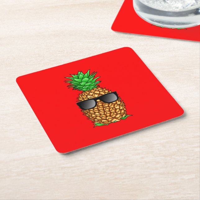 Dessous-de-verre Carré En Papier Ananas Cool (Incliné)