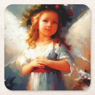 Dessous-de-verre Carré En Papier Ange de Noël 1