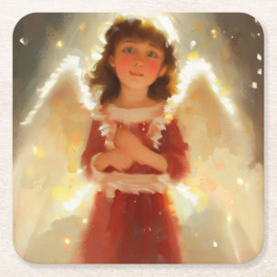 Dessous-de-verre Carré En Papier Ange de Noël 4