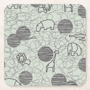Dessous-de-verre Carré En Papier animaux 1 de safari