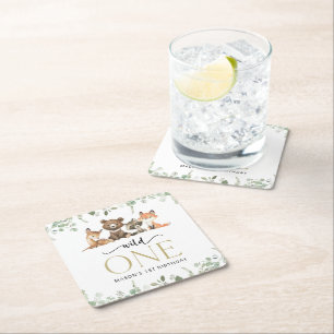 Dessous-de-verre Carré En Papier Animaux des bois, Forêt, Un sauvage, Premier anniv