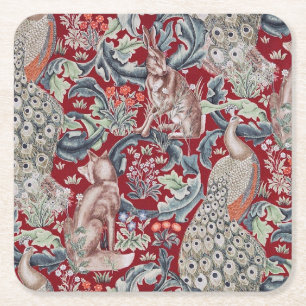 Dessous-de-verre Carré En Papier Animaux forestiers, William Morris