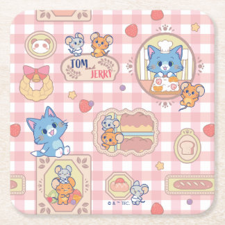 Dessous-de-verre Carré En Papier Anime Tom et Jerry Motif de boulangerie