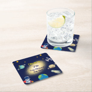 Dessous-de-verre Carré En Papier Anniversaire de l'espace extra-atmosphérique - ast