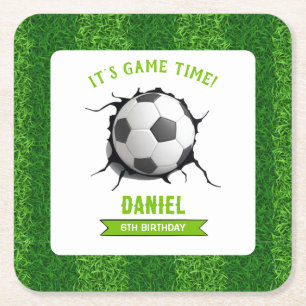 Dessous-de-verre Carré En Papier Anniversaire du football