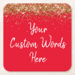 Dessous-de-verre Carré En Papier Anniversaire personnalisé de la fête d'anniversair<br><div class="desc">fête d'anniversaire personnalisée 30e 21e, fête d'anniversaire personnalisée 40e 50e, douche nuptiale le week-end se réunir, soirée bachelorette dîner grad 18e, répétition de mariage boho pétillant, dessous de verre papier de graduation personnalisé uni, dessous de verre dorés pour anniversaire, dessous de verre papier parties scintillant scintillé 1er, doux 16 quinceanera...</div>