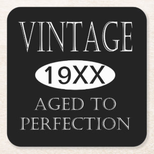 Dessous-de-verre Carré En Papier Anniversaire Vintage À La Perfection Personnalis