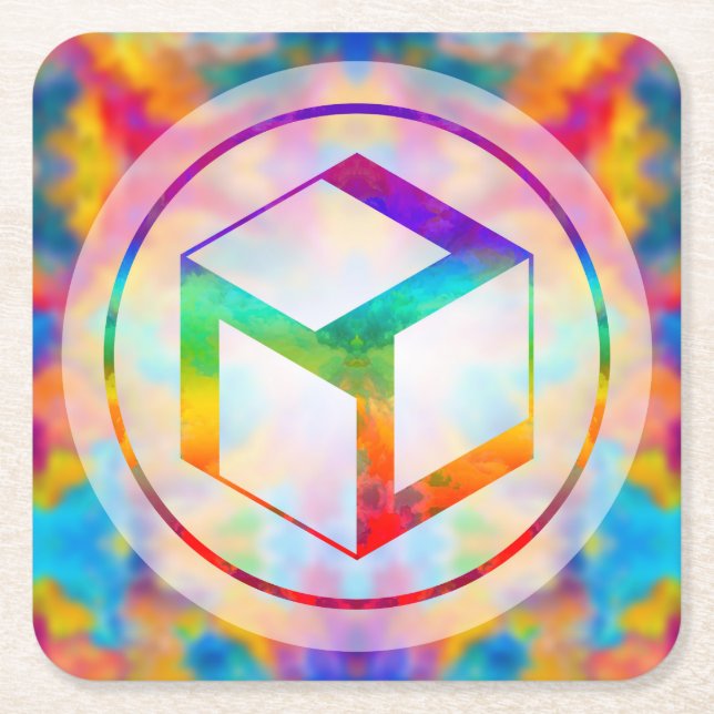 Dessous-de-verre Carré En Papier Antahkarana - Yin femelles Antahkarana (Devant)